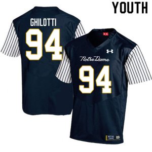 Notre Dame Fighting Irish Youth Giovanni Ghilotti #94 Navy Under Armour Alternate Authentic Stitched College NCAA Football Jersey LRY4199BC